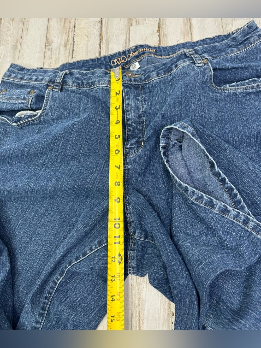 Cato Premium Jeans Women's 20W 38x32 Blue Straight Leg High Rise - Picture 8 of 11